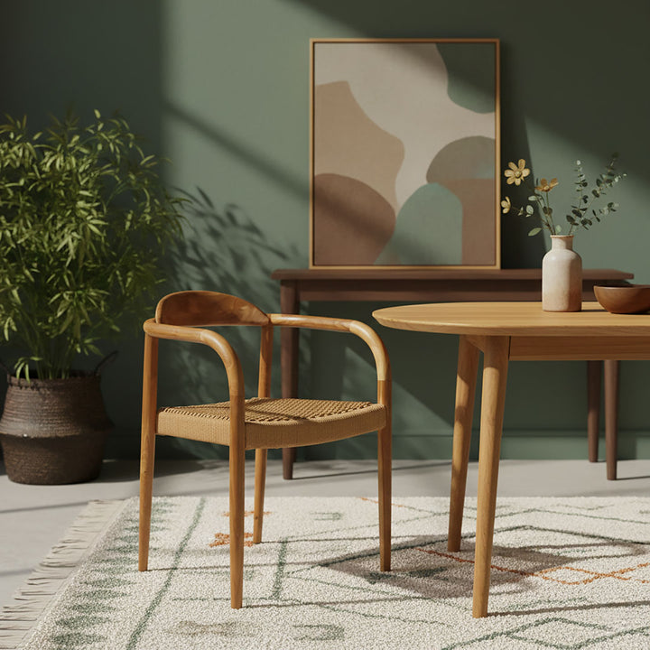 Scaun bej din lemn de tec Nori