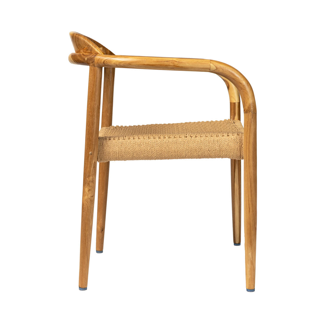 Scaun bej din lemn de tec Nori