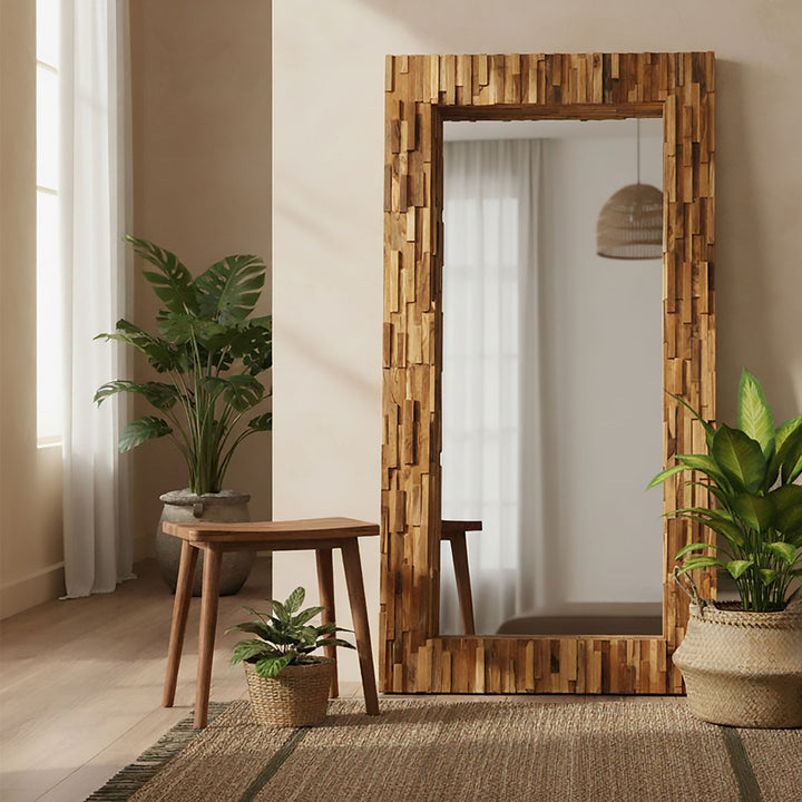 Oglinda din lemn de tec Kora