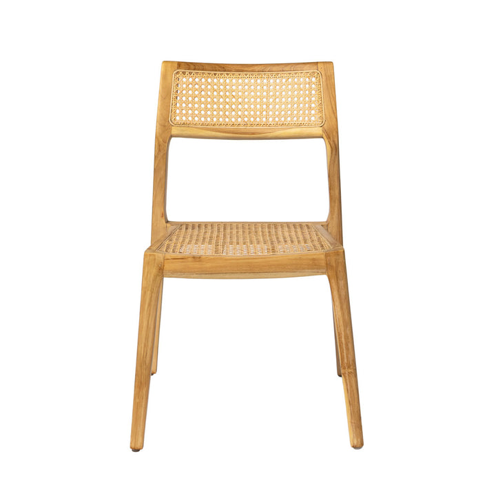Scaun din lemn de tec si ratan Karo