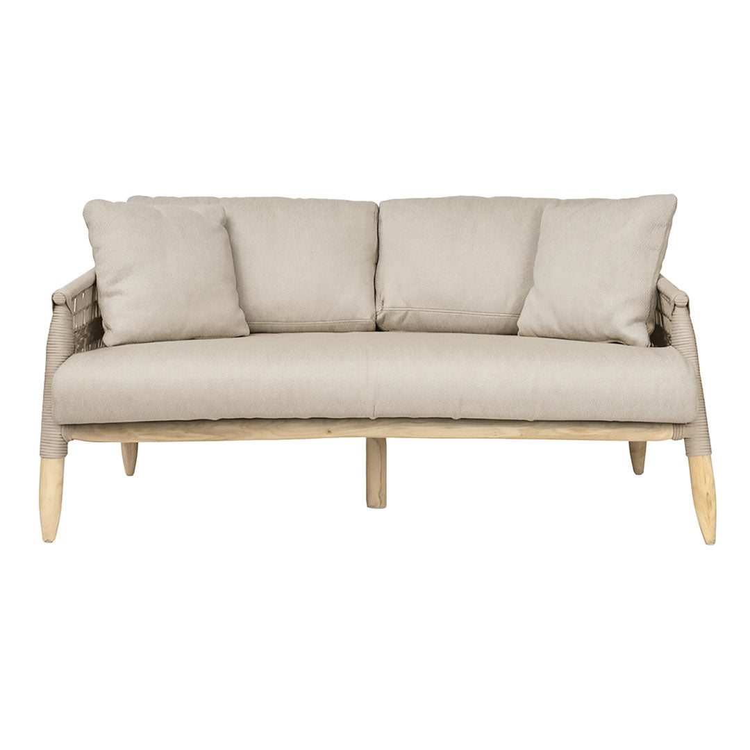 Canapea cu 2 locuri gri din lemn de tec Olefina