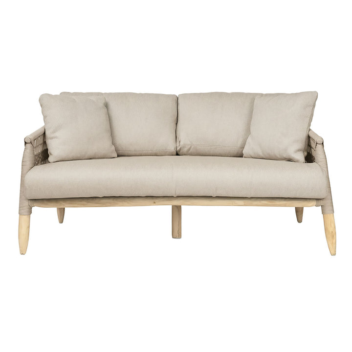 Canapea cu 2 locuri gri din lemn de tec Olefina