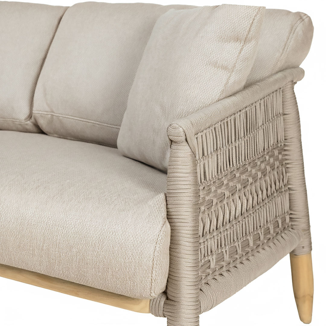 Canapea cu 2 locuri gri din lemn de tec Olefina