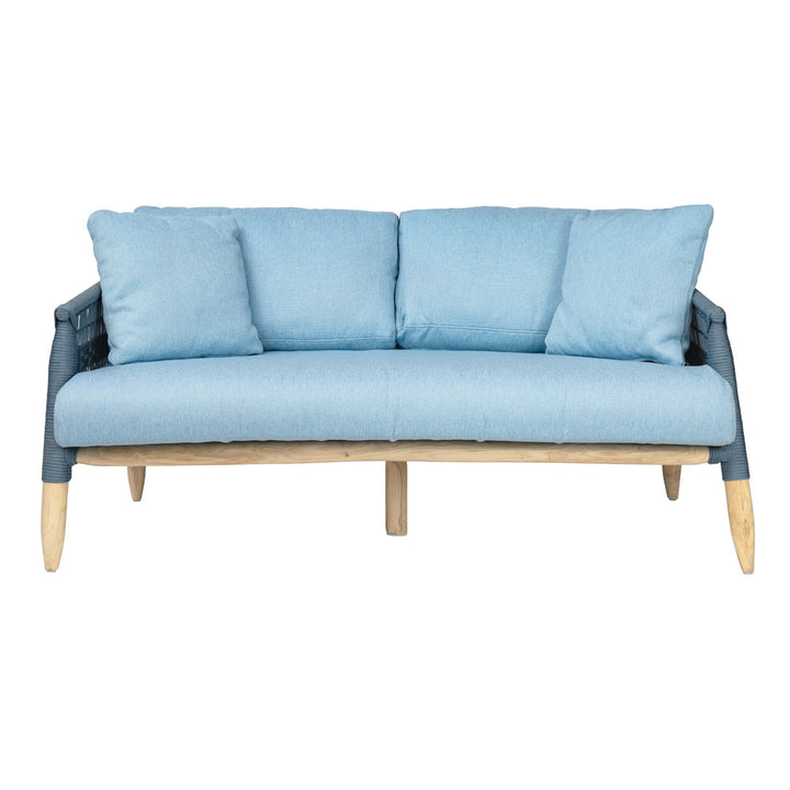 Canapea din fibre naturale albastra din lemn de tec Olefina