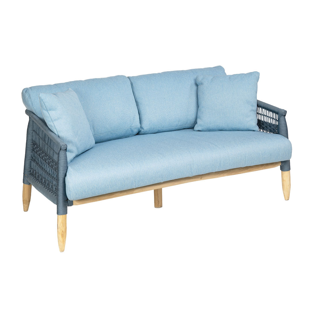 Canapea din fibre naturale albastra din lemn de tec Olefina