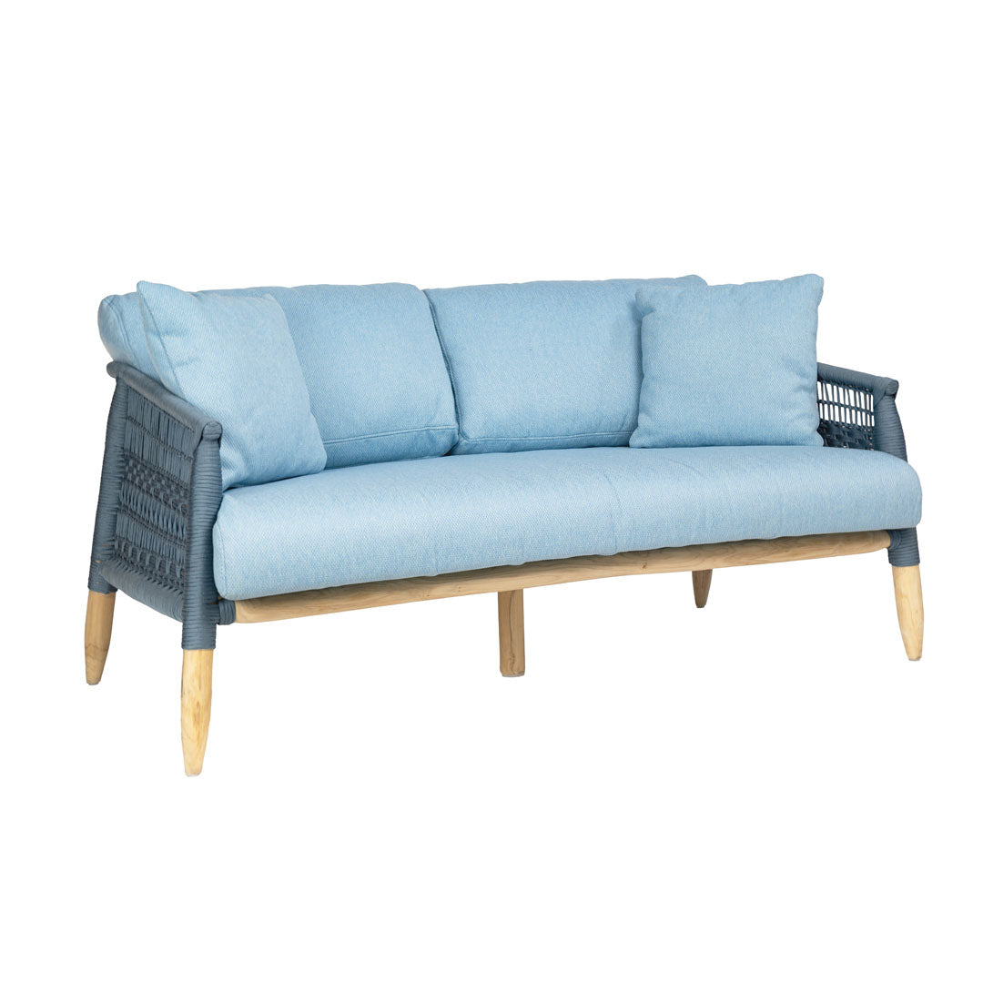 Canapea din fibre naturale albastra din lemn de tec Olefina