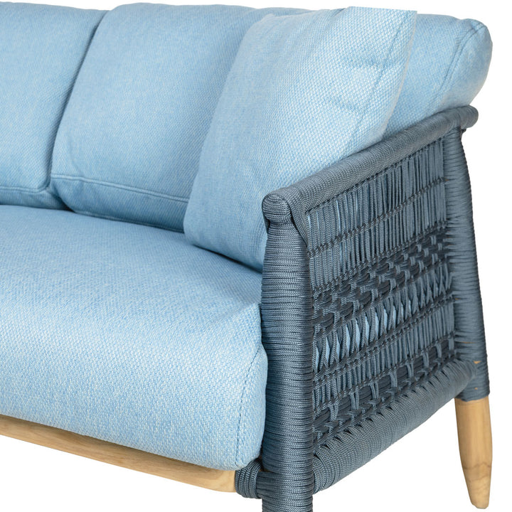 Canapea din fibre naturale albastra din lemn de tec Olefina