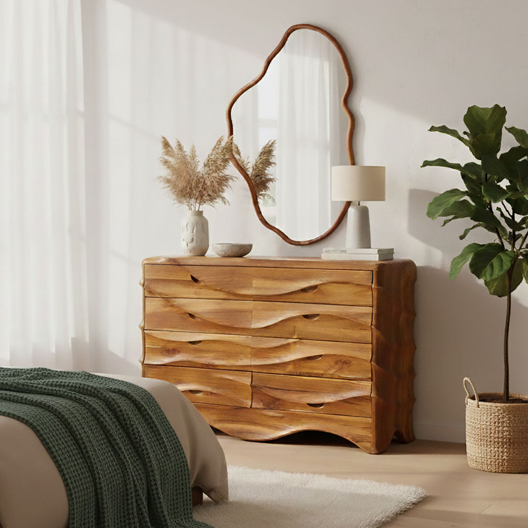 Comoda maro din lemn de tec Ondara