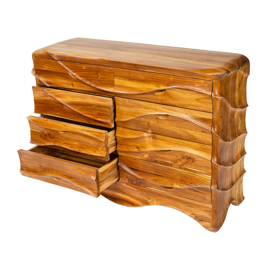 Comoda maro din lemn de tec Ondara