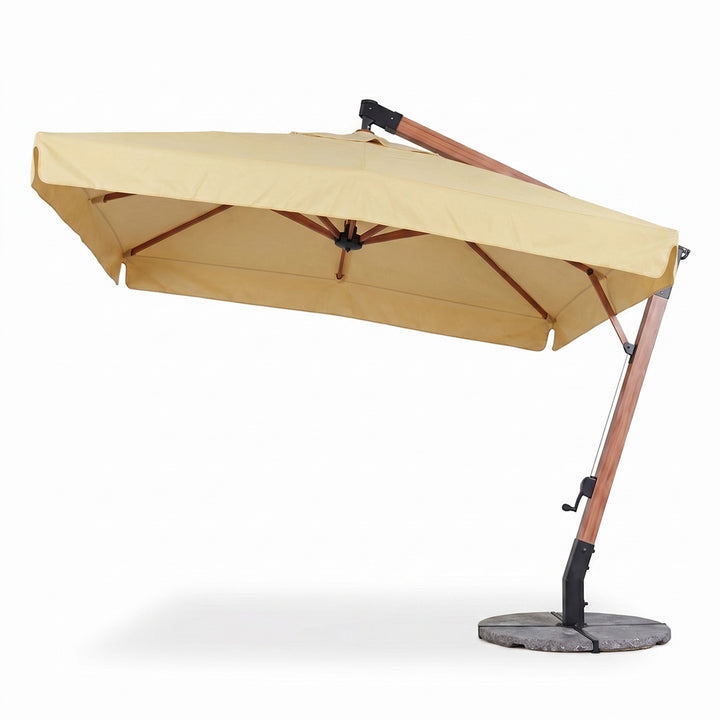 Umbrela cu brat lateral Aeris, crem, 250x250 cm, structura din lemn