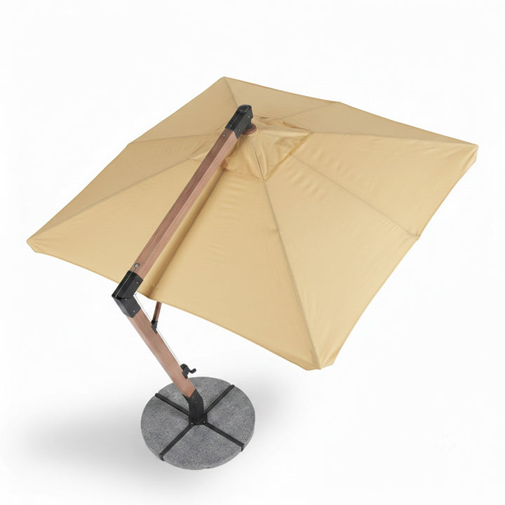 Umbrela cu brat lateral Aeris, crem, 350x350 cm, structura din lemn