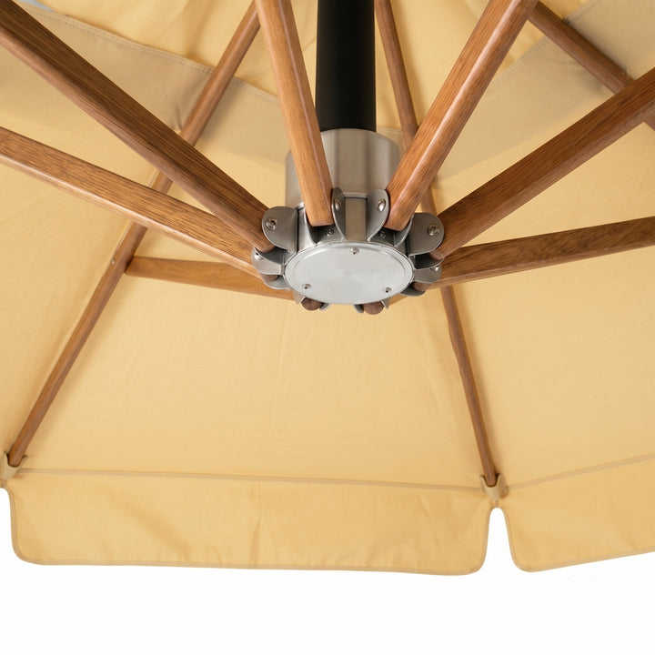 Umbrela cu brat lateral Aeris, crem, 250x250 cm, structura din lemn