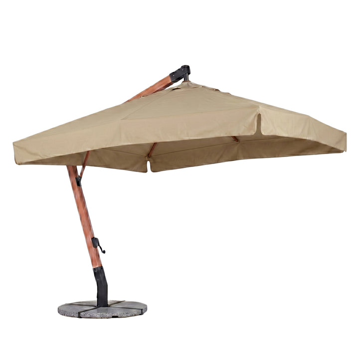 Umbrela cu brat lateral Aeris, maro, 250x250 cm, structura din lemn