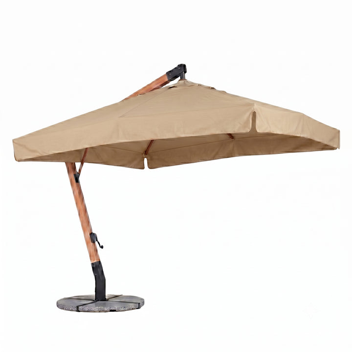 Umbrela cu brat lateral Aeris, bej, 250x250 cm, structura din lemn