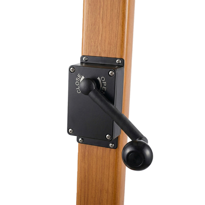 Umbrela cu brat lateral Aeris, bej, 250x250 cm, structura din lemn