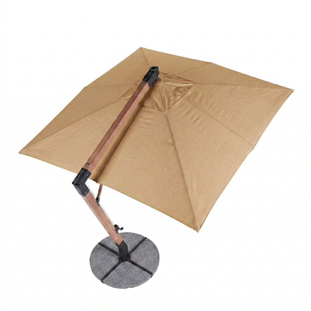 Umbrela cu brat lateral Aeris, bej, 300x300 cm, structura din lemn