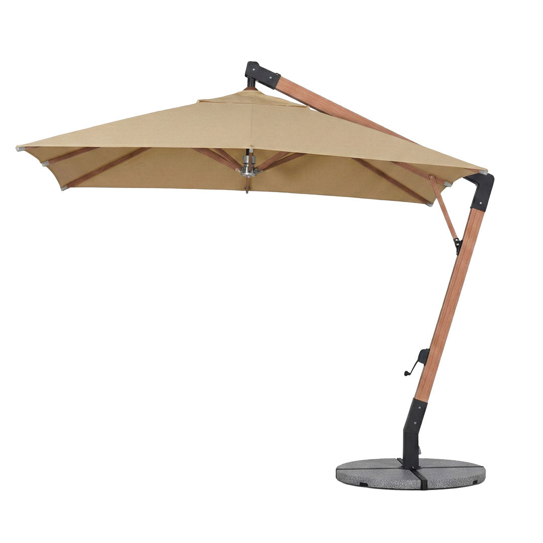 Umbrela cu brat lateral Aeris, bej, 250x250 cm, structura din lemn