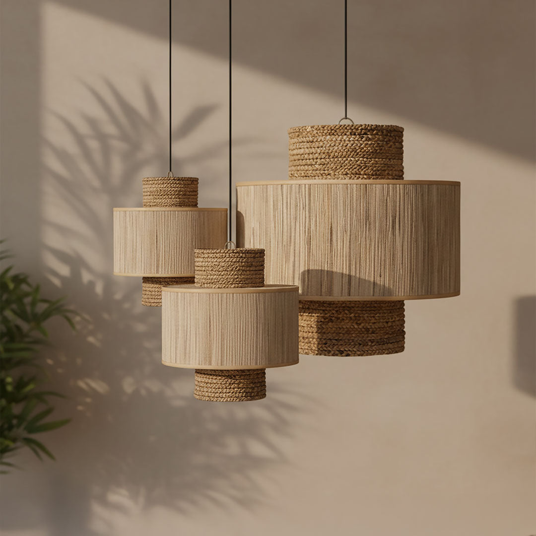 Abajur din fibra de bananier si bumbac Tahara