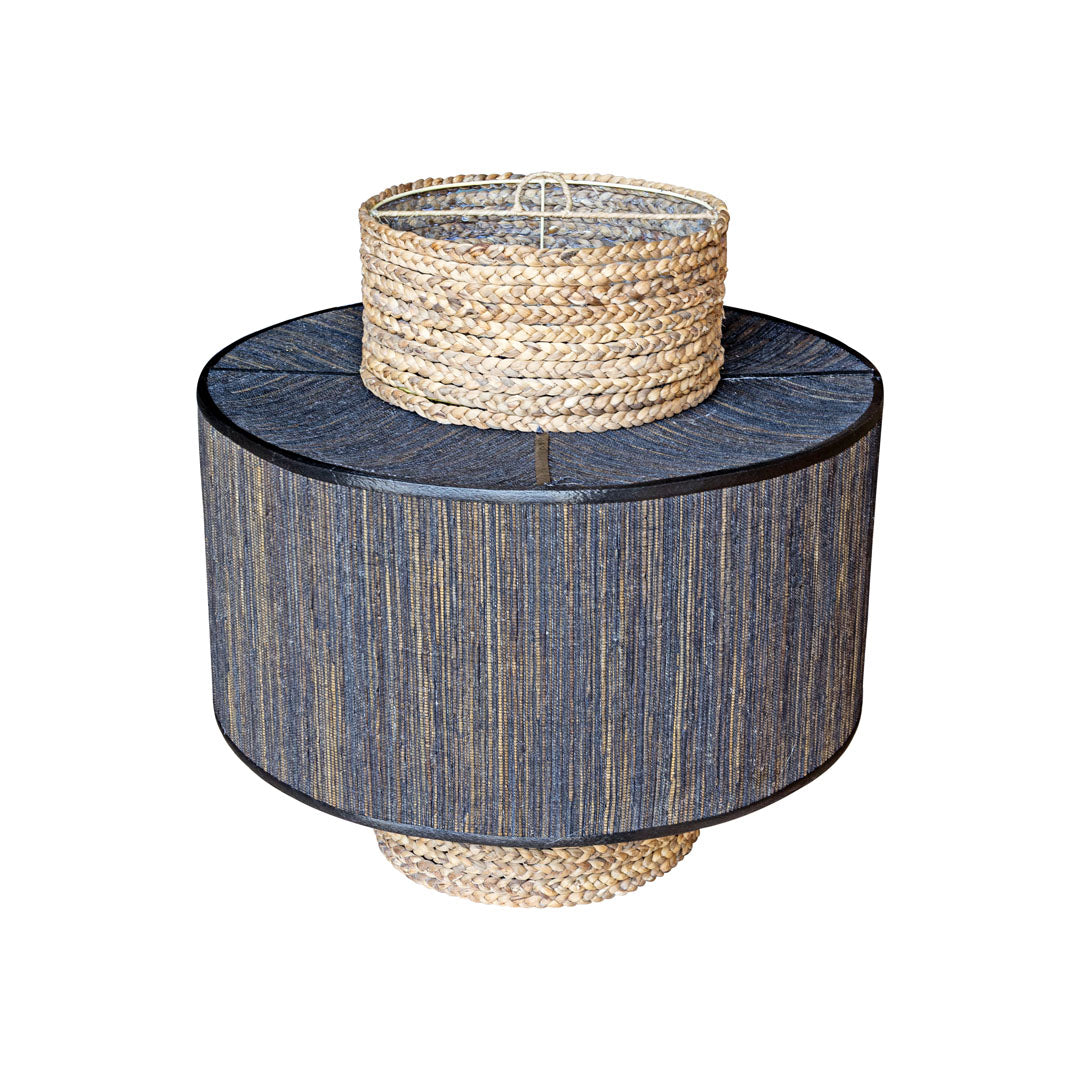 Abajur negru din fibra de bananier si bumbac Tahara