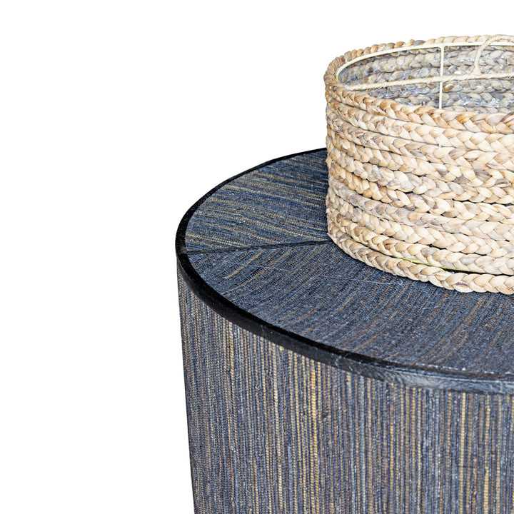 Abajur negru din fibra de bananier si bumbac Tahara