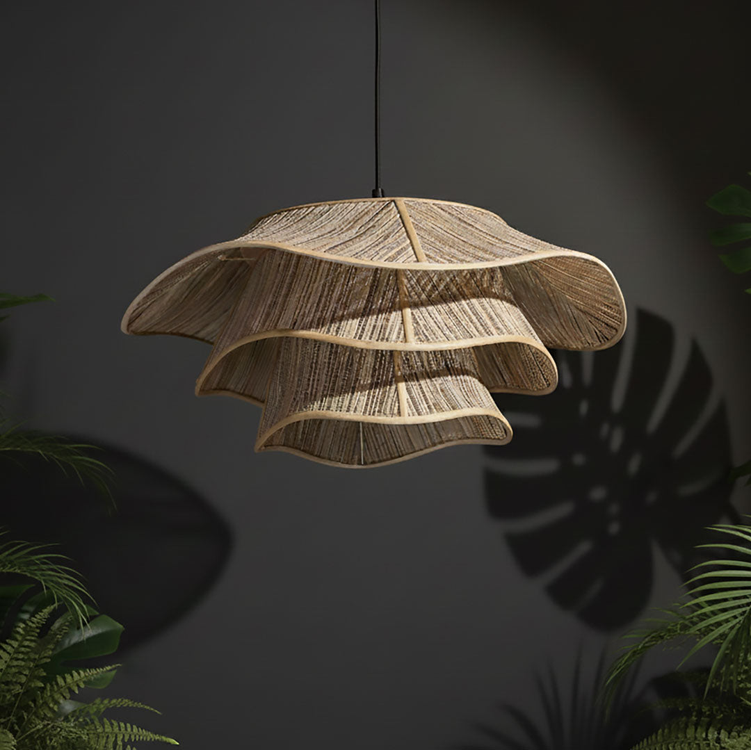 Abajur bej din fibra de bananier si bumbac Nahara