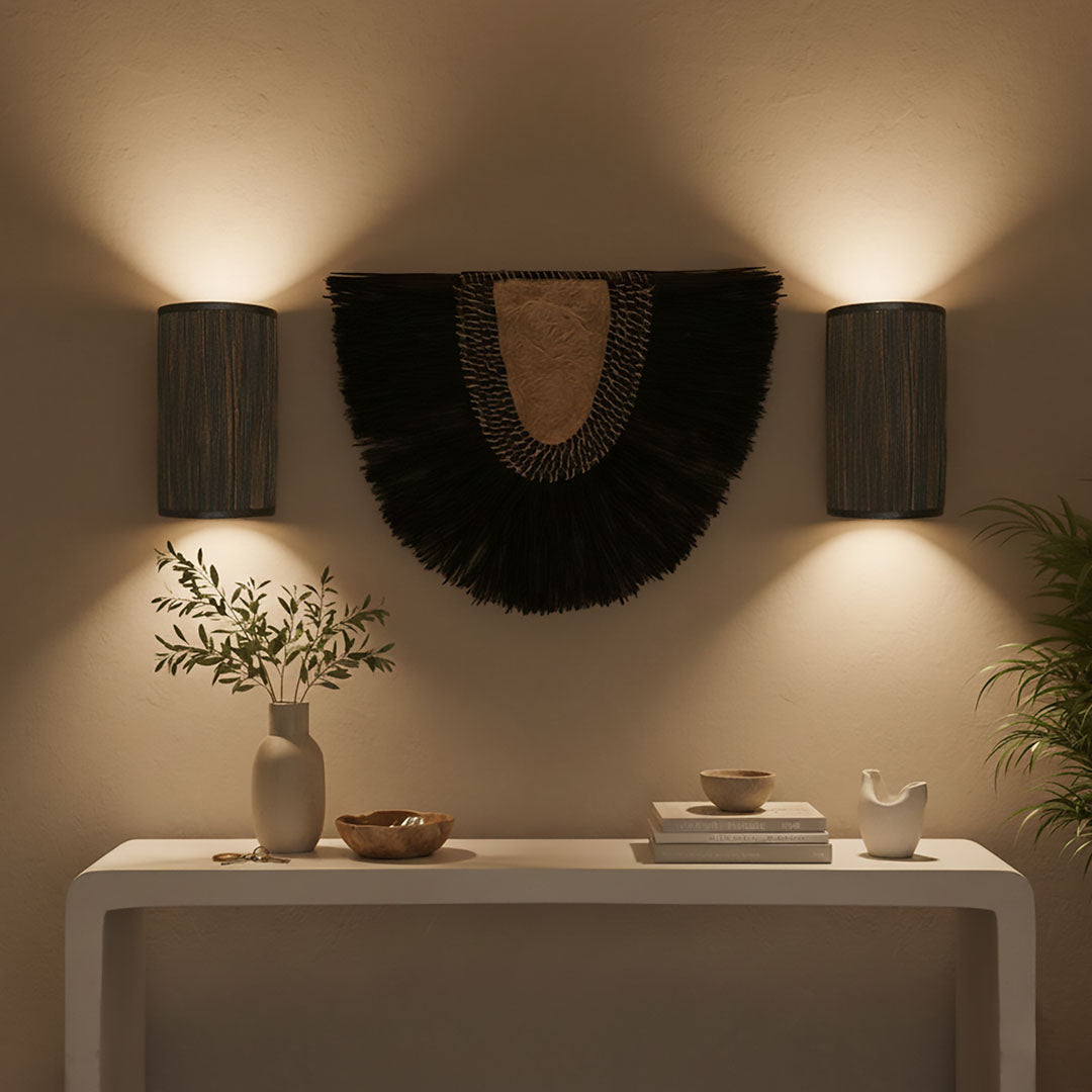 Aplica neagra din fibra de bananier si bumbac Sagara