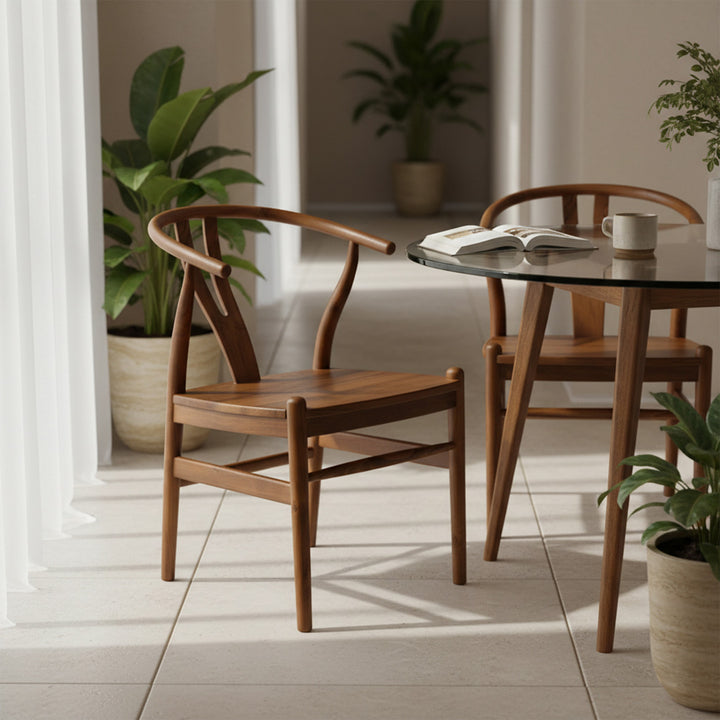 Scaun maro din lemn de tec Yara