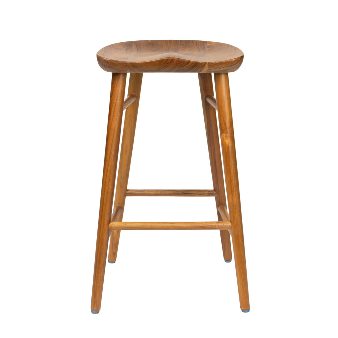 Scaun de bar maro din lemn de tec Tarong
