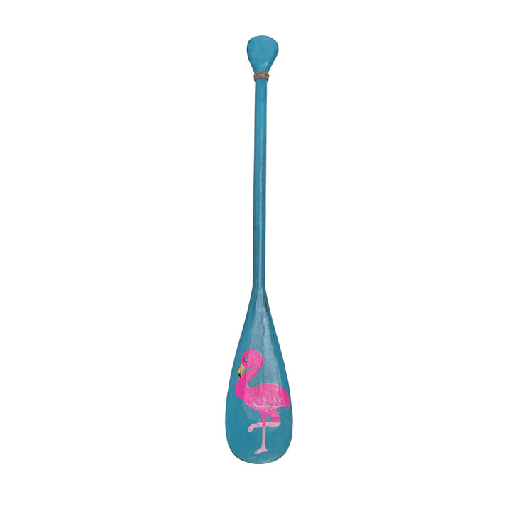Decoratiune de perete albastra din lemn de albasia Flamingo