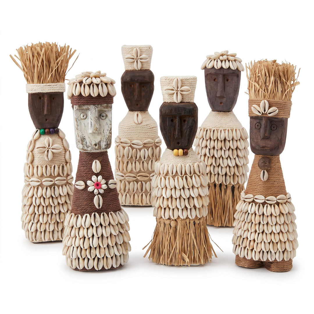 Figurina din lemn de suar si fibre naturale Papua