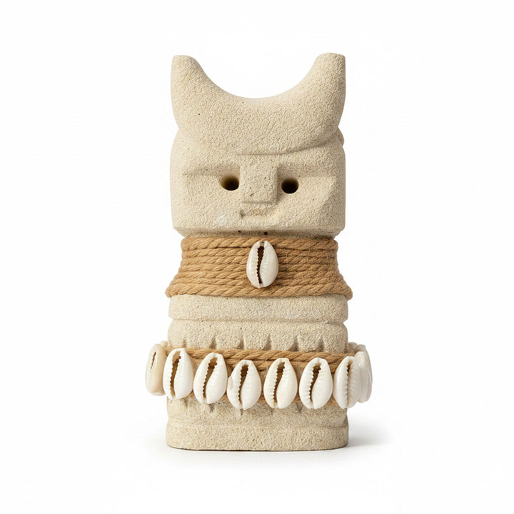 Figurina din piatra si fibre naturale Tiki