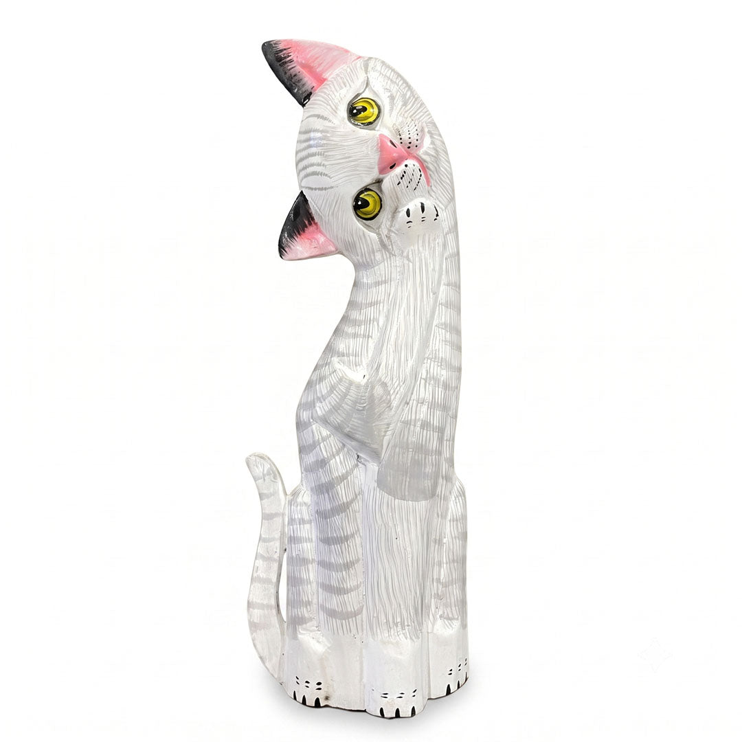 Set 3 statuete albe din lemn de albasia Mau
