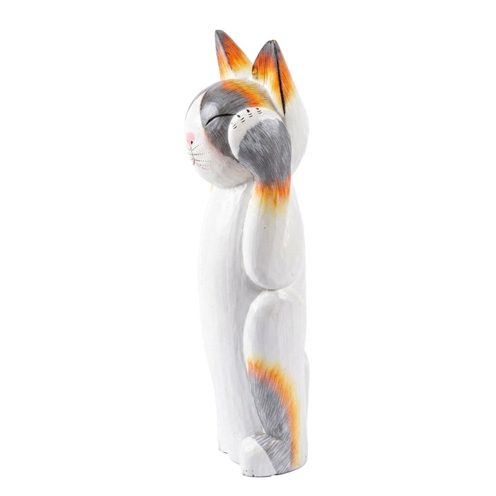 Set 3 statuete albe din lemn de albasia Mi-Ke