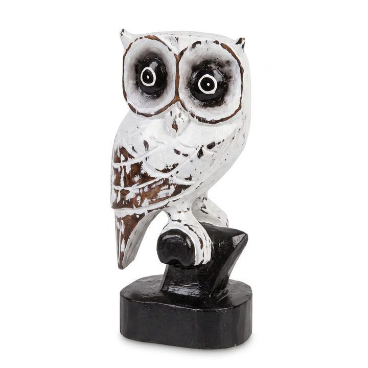 Figurina alba din lemn de albasia Hedwig