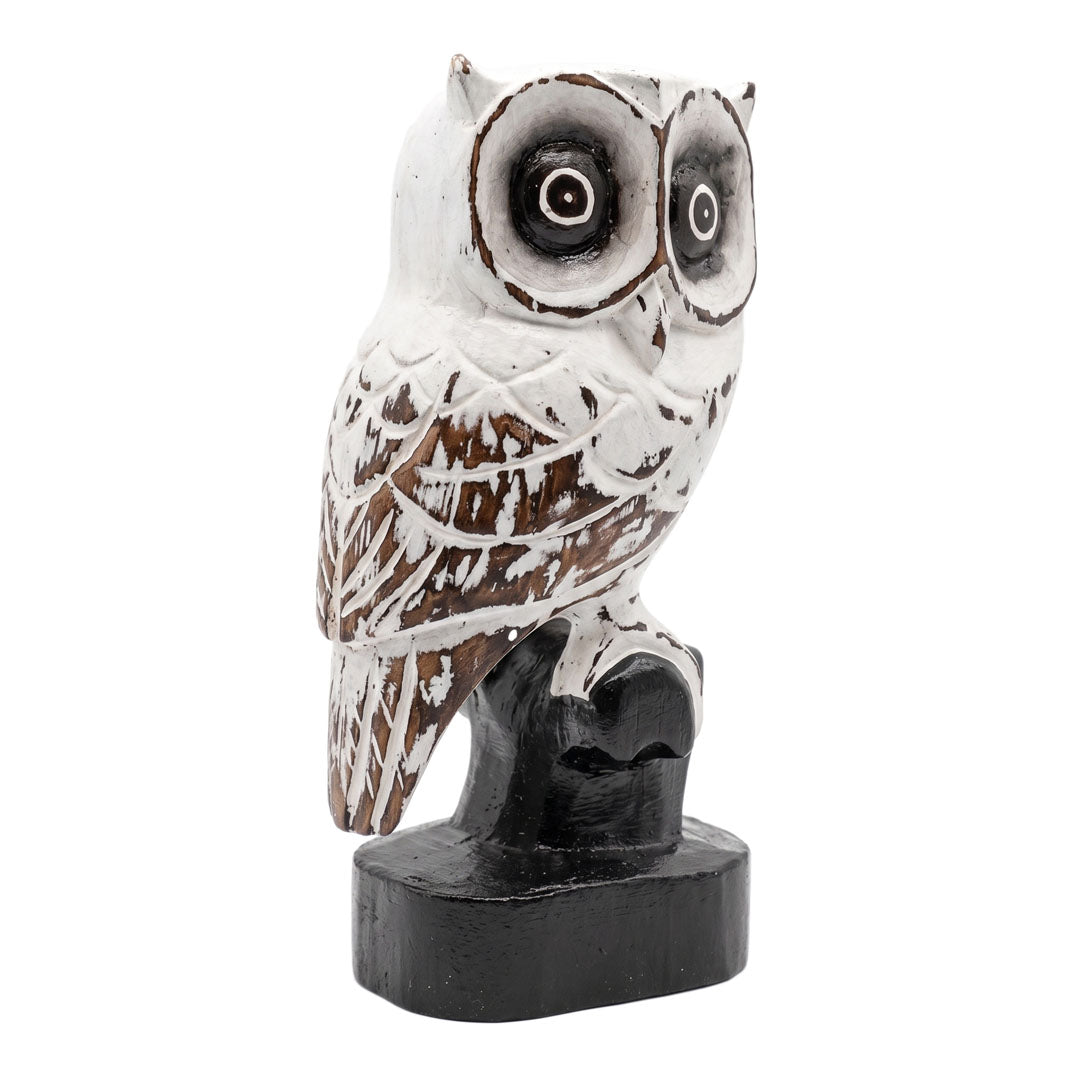Figurina alba din lemn de albasia Hedwig