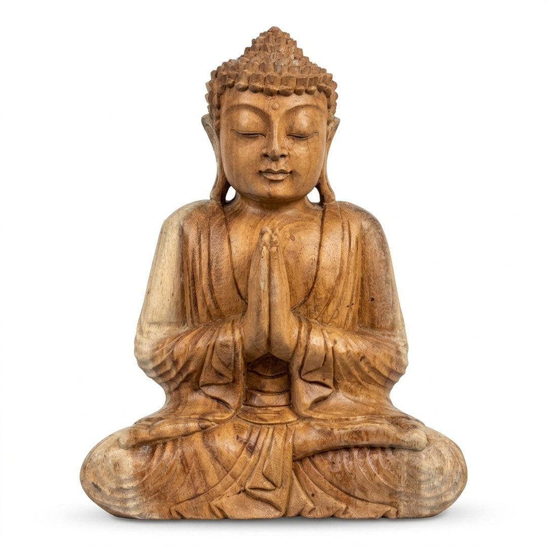 Statueta din lemn de suar Anjali Mudra