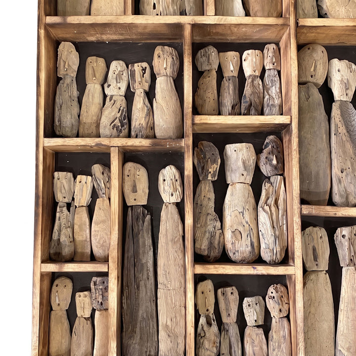 Decoratiune de perete din lemn de albasia recuperat Rumah