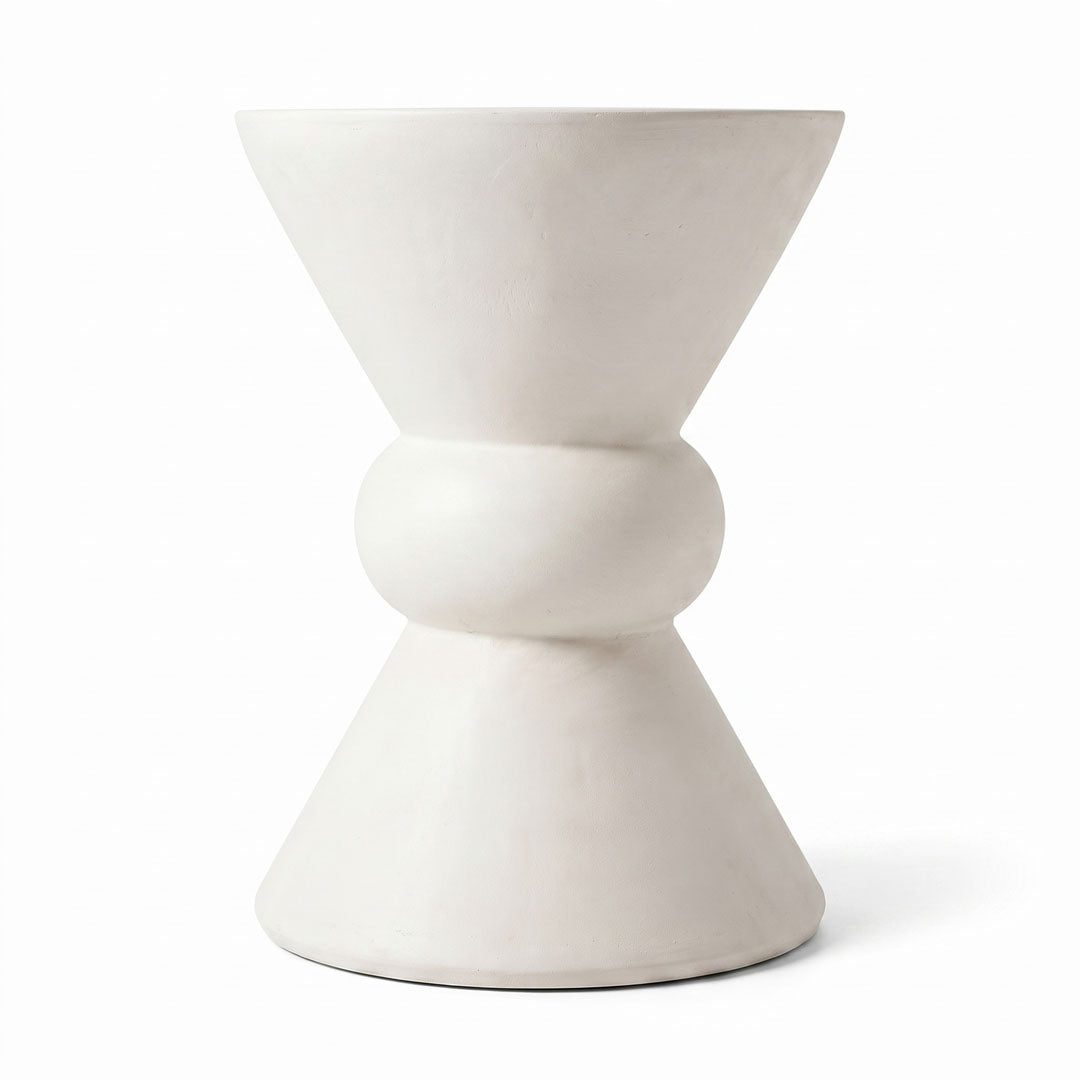 Taburet alb din fibrociment Hourglass