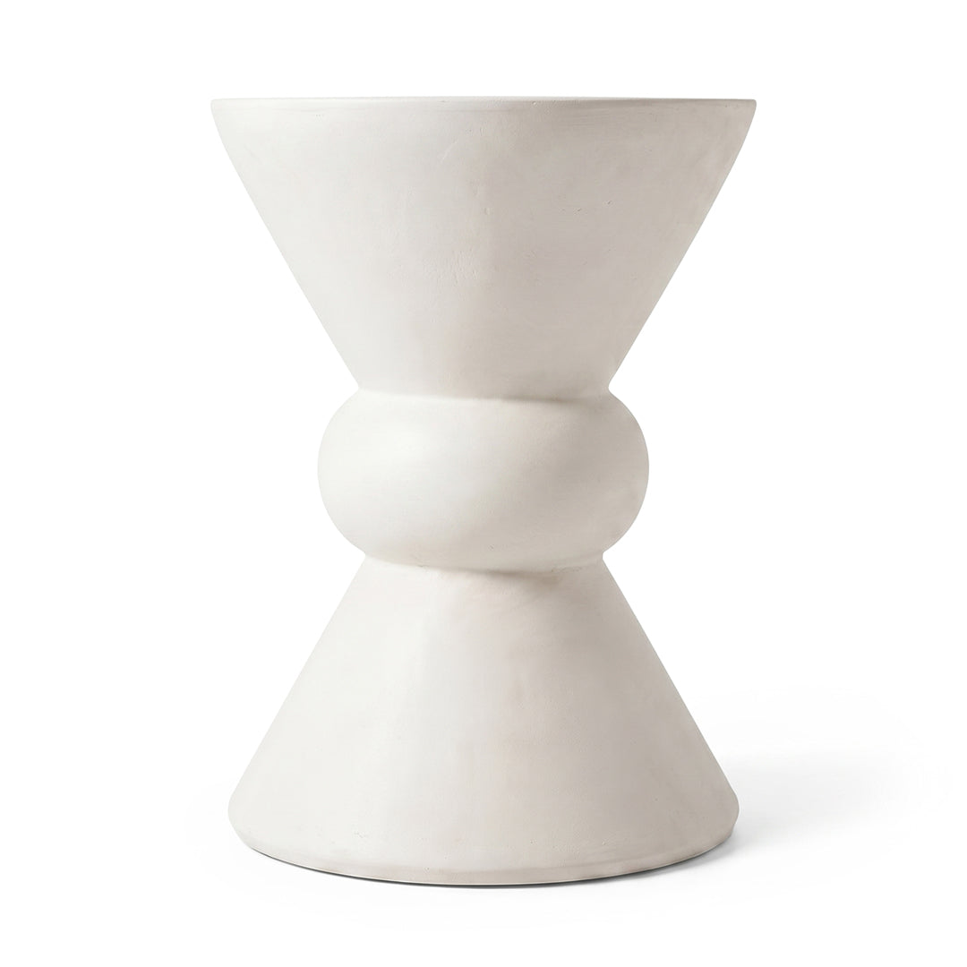 Taburet alb din fibrociment Hourglass