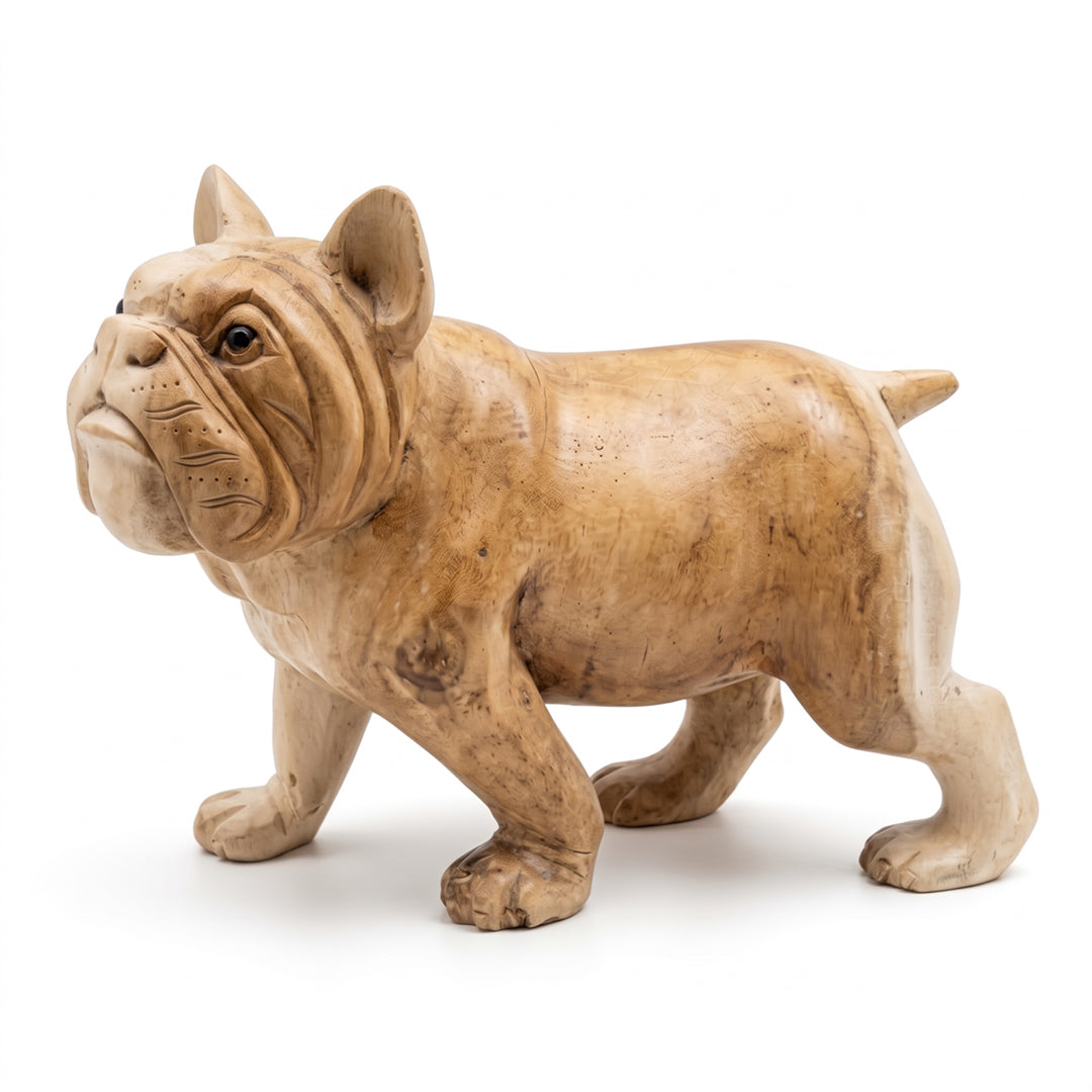 Statueta din lemn de suar Bulldog 40cm