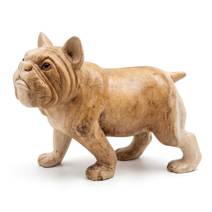 Statueta din lemn de suar Bulldog 40cm