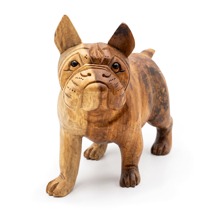 Statueta din lemn de suar Bulldog 20 cm