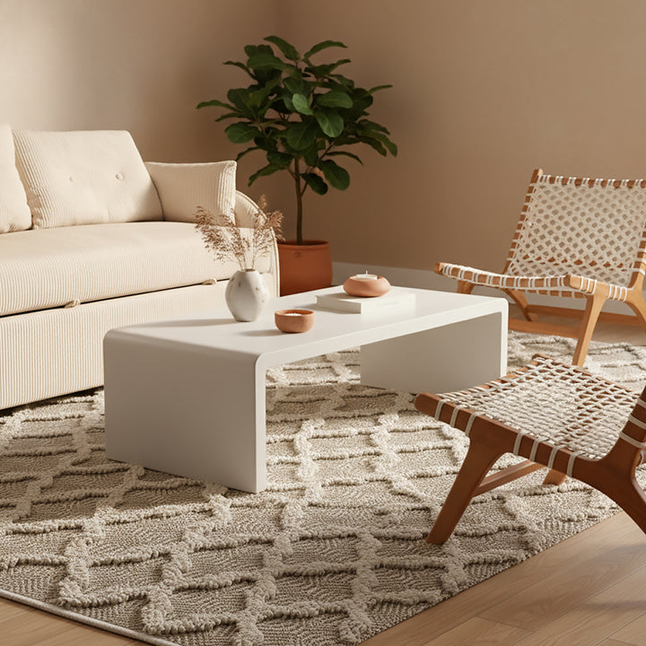 Masa de cafea alba din fibrociment Avola