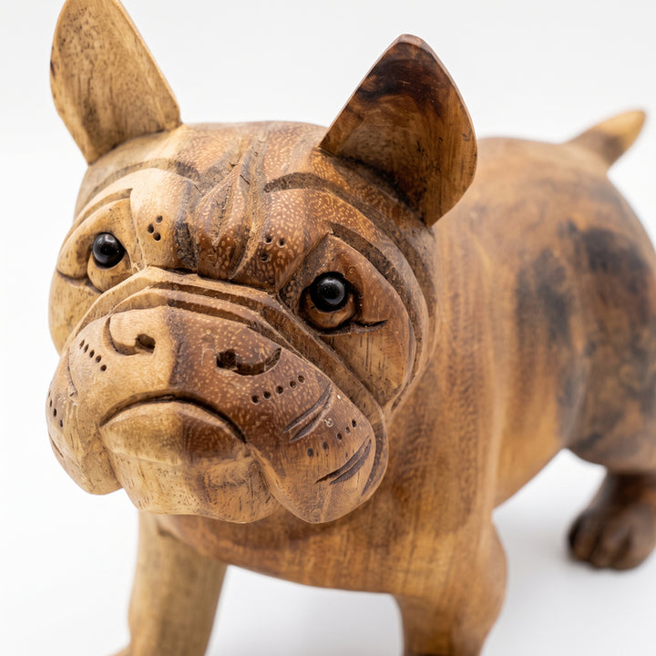 Statueta din lemn de suar Bulldog 20 cm