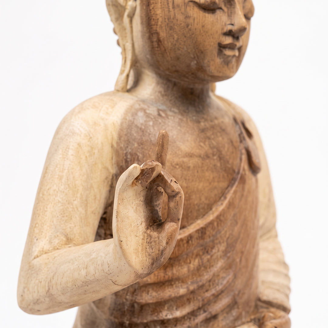 Statueta din lemn de suar Vitarka Mudra 30 cm