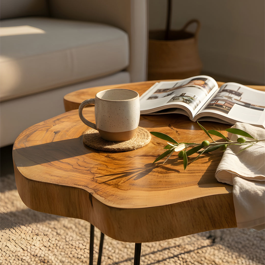 Masa de cafea maro din lemn de tec Kodama 55 x 55 cm