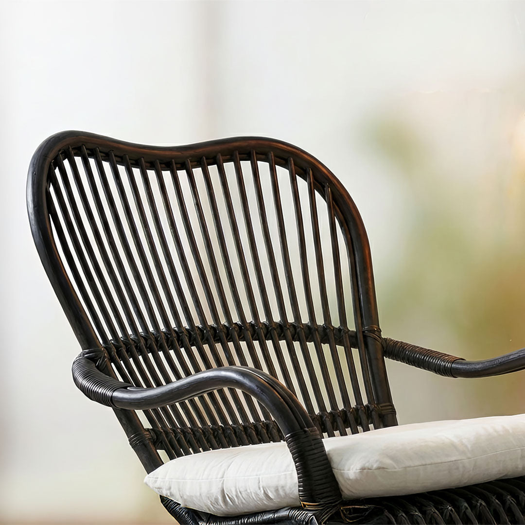 Fotoliu negru din ratan Lani