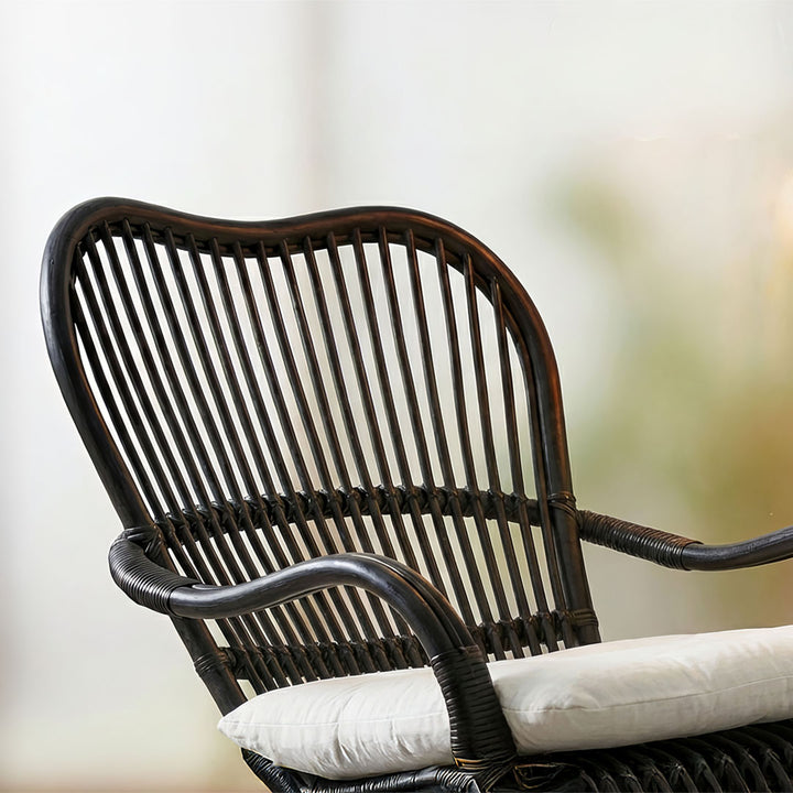 Fotoliu negru din ratan Lani