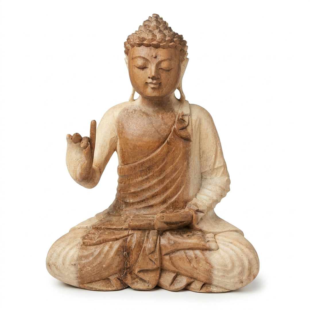 Statueta din lemn de suar Vitarka Mudra 30 cm