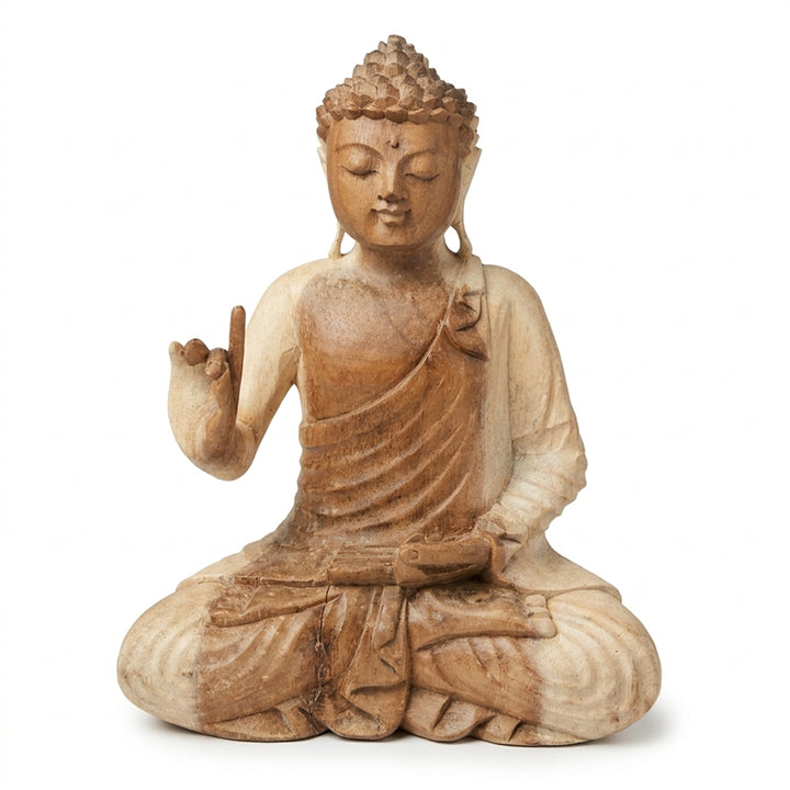 Statueta din lemn de suar Vitarka Mudra 30 cm